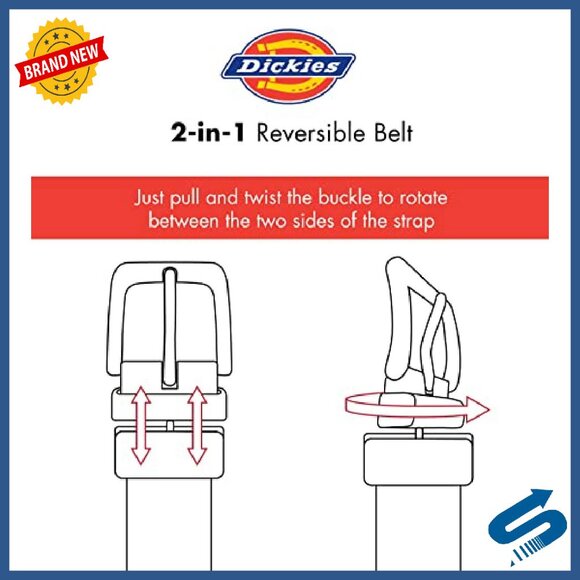 Reversible Casual Jean Belt, Durable Workwear, Adjustable Fit - Picture 7 of 8